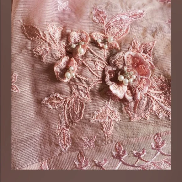 Sana Safinaz XL Blush Pink Floral Women's Kurta Set - Picture 7 of 8